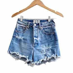 We The Free Blue Jean Shorts